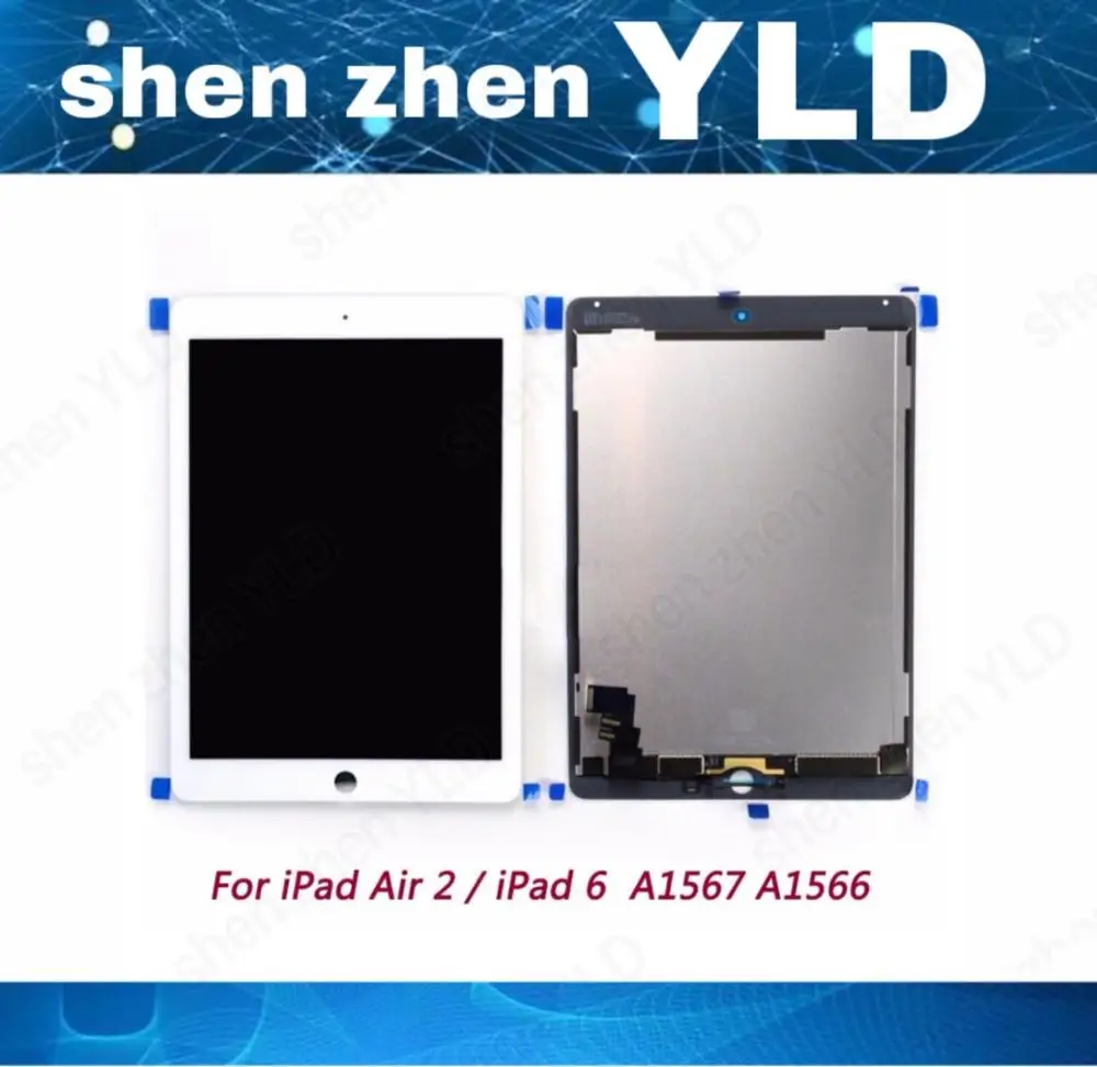 YLD 9 7 &quotЖК дисплей для Apple ipad Air 2 6 A1567 A1566 сенсорный экран дигитайзер панель в