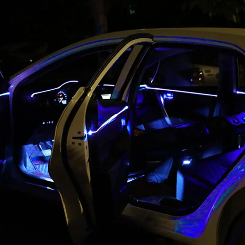RGB волоконно-оптические атмосферные лампы, автомобильный интерьерный светильник, декоративная приборная панель, пульт дистанционного управления или управление через приложение