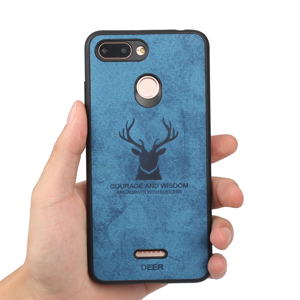 New Deer Head Denim Phone Case for Xiaomi Redmi 6 PC Back Cover Silicone Edge Protection Coque Drop-Resistant Shells | Мобильные