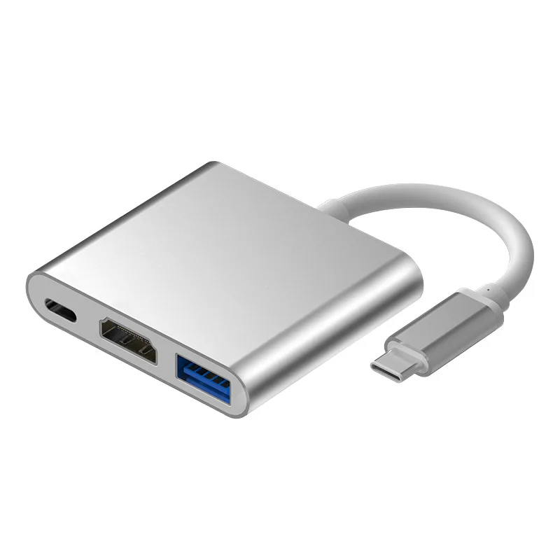 USB-C HDMI адаптер(поддерживает 4 K/60Hz)-type-C 3 в 1 конвертер для Macbook, Mac Pro, iMac и других устройств USB 3,0 type-C