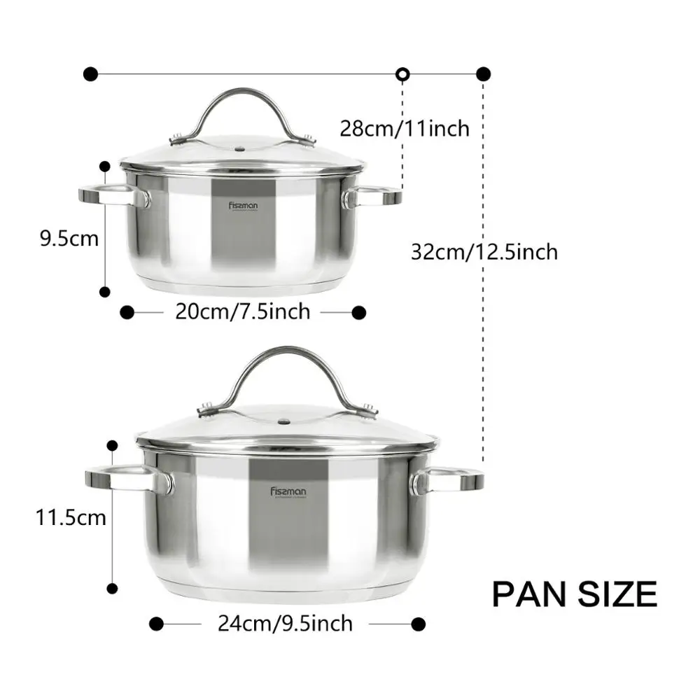 Gabriela серии наборы посуды из нержавеющей стали с 1.5L Saucepan-1.5L Casserole-3.0L Saucepot-5.1L кастрюля