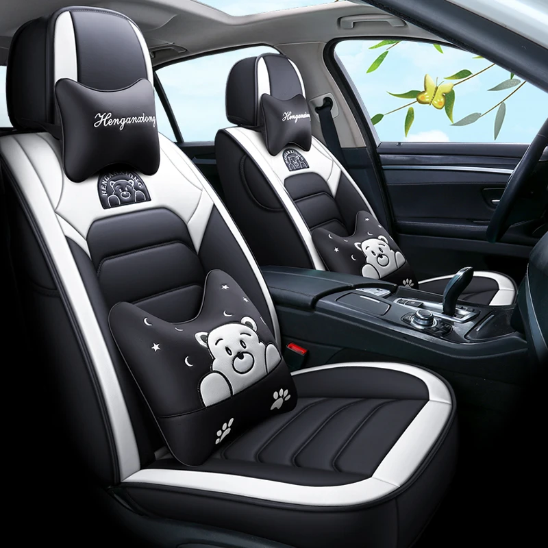 Full Coverage Eco-leather auto seats covers PU Leather Car Seat Covers for Toyota CELICA CH-R COROLLA CORONA | Автомобили и