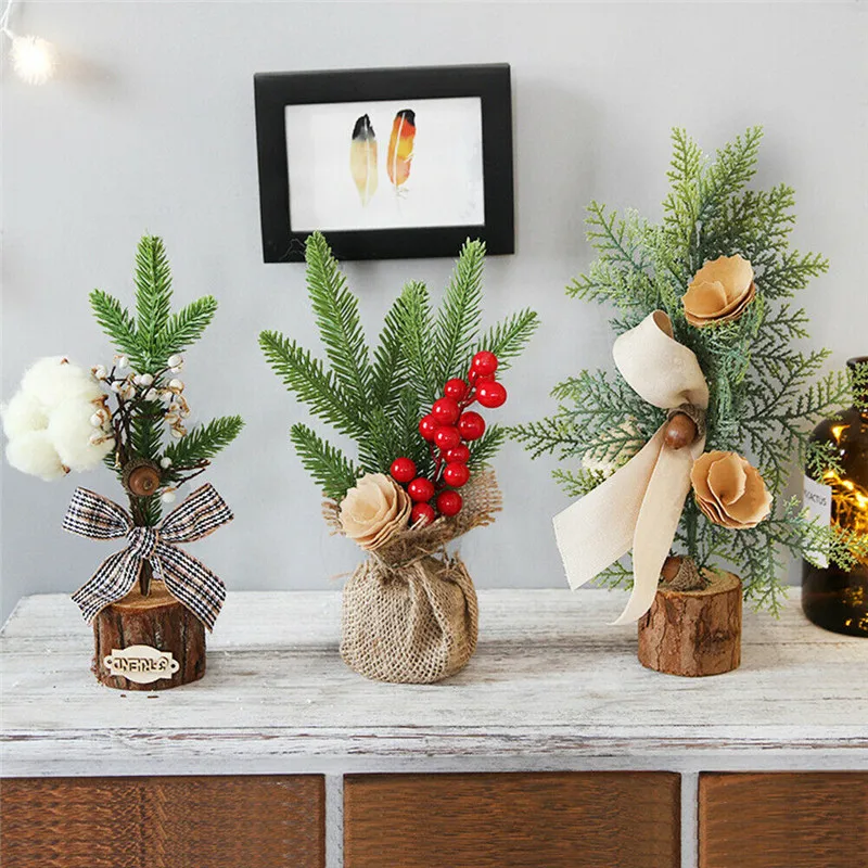 

Fashion Artificial Christmas Tree New PVC Small Desk Window Decorations Festival Tabletop Mini Xmas Trees Home Party Ornaments