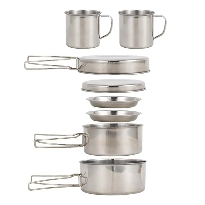 

8 Pcs Camping Cookware Kit Backpacking Cooking Set Outdoor Cook Equipment Parts
