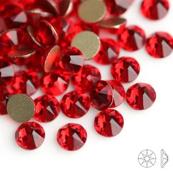 

Light siam New Cut Facets 8 big 8 small SS16 SS20 Non Hotfix Rhinestones for Clothing Strass Gem DIY Art Design