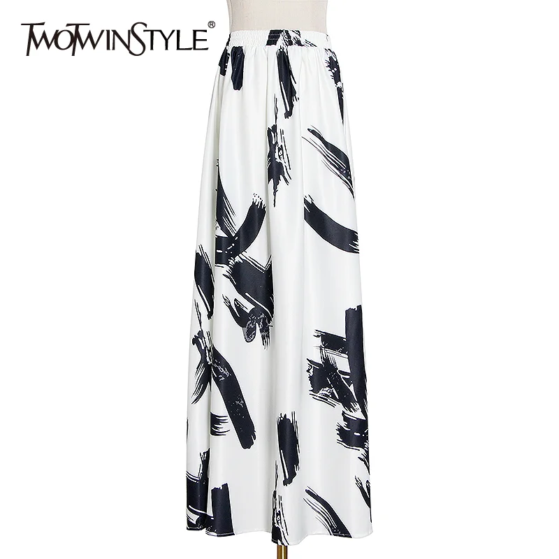 Женская Повседневная юбка TWOTWINSTYLE разноцветная миди-юбка с высокой талией и