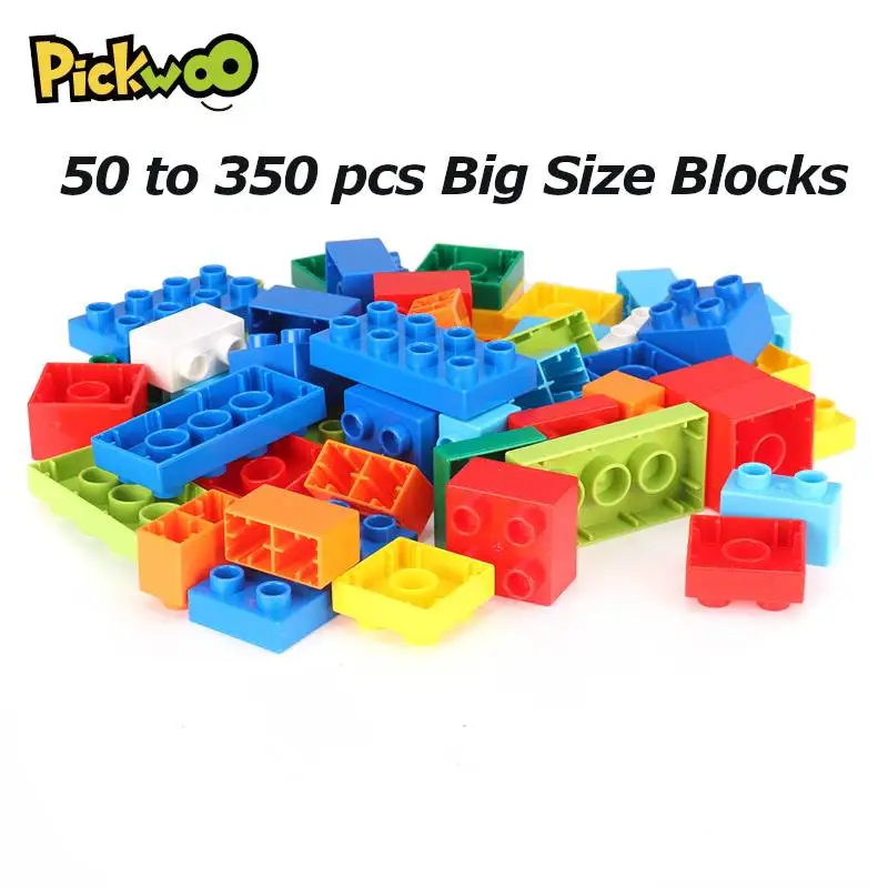 Pickwoo D2 50 to 360 Pcs Big Size Brick Colorful Bulk Bricks DIY Building Blocks Compatible Large Particle Toys for Children | Игрушки и