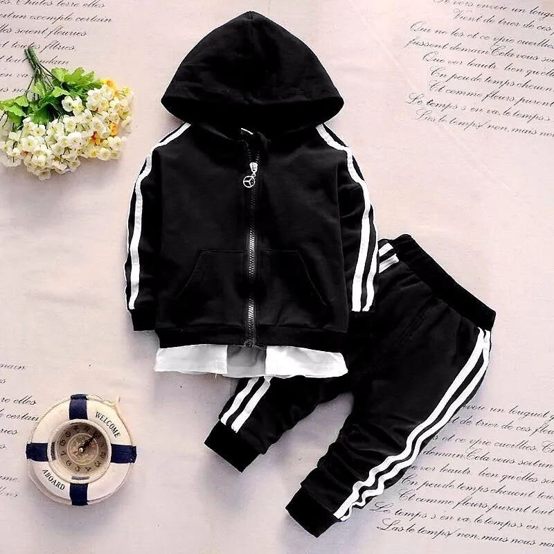 

2019 New Brand Autumn Fashion Baby Boy Clothes Cotton Long Sleeve Solid Zipper Jacket+pants 2pcs Tracksuit Baby Boy Clothing Set