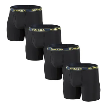

Men Underwear Boxer Edge-Boxershorts Homme Breathable New Black 4PCS Soft Multicolor