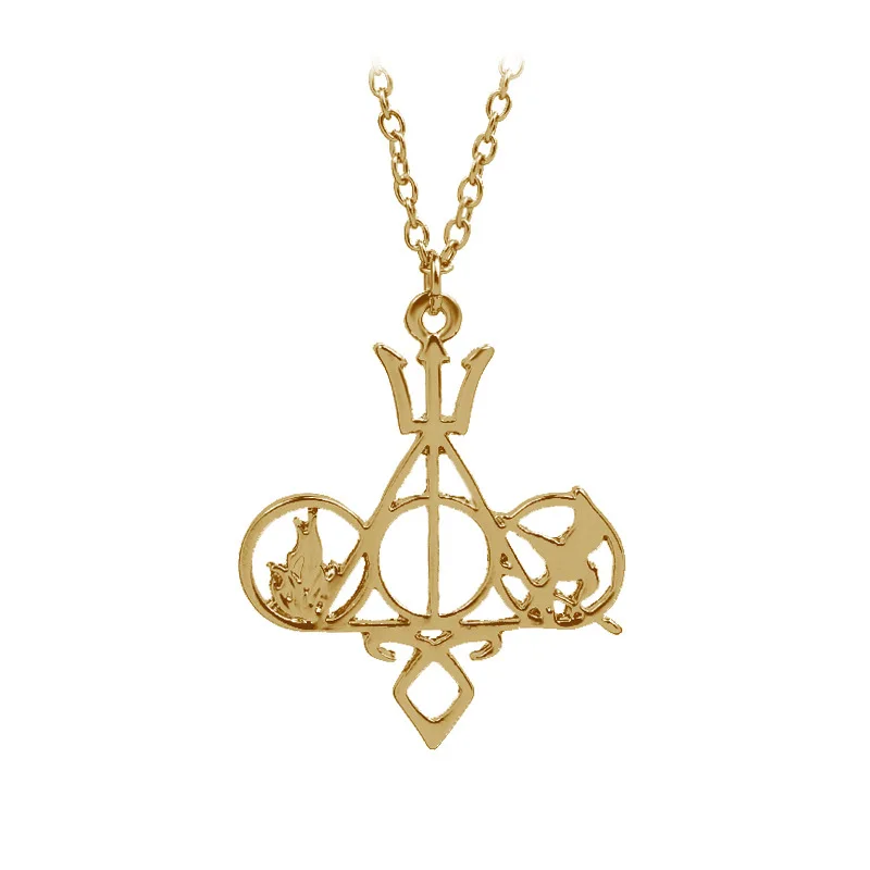 

Hunger Games The Mortal Instruments City of Bones Divergent Percy Jackson Shadowhunters Movie Necklace Gold Pendant Wholesale