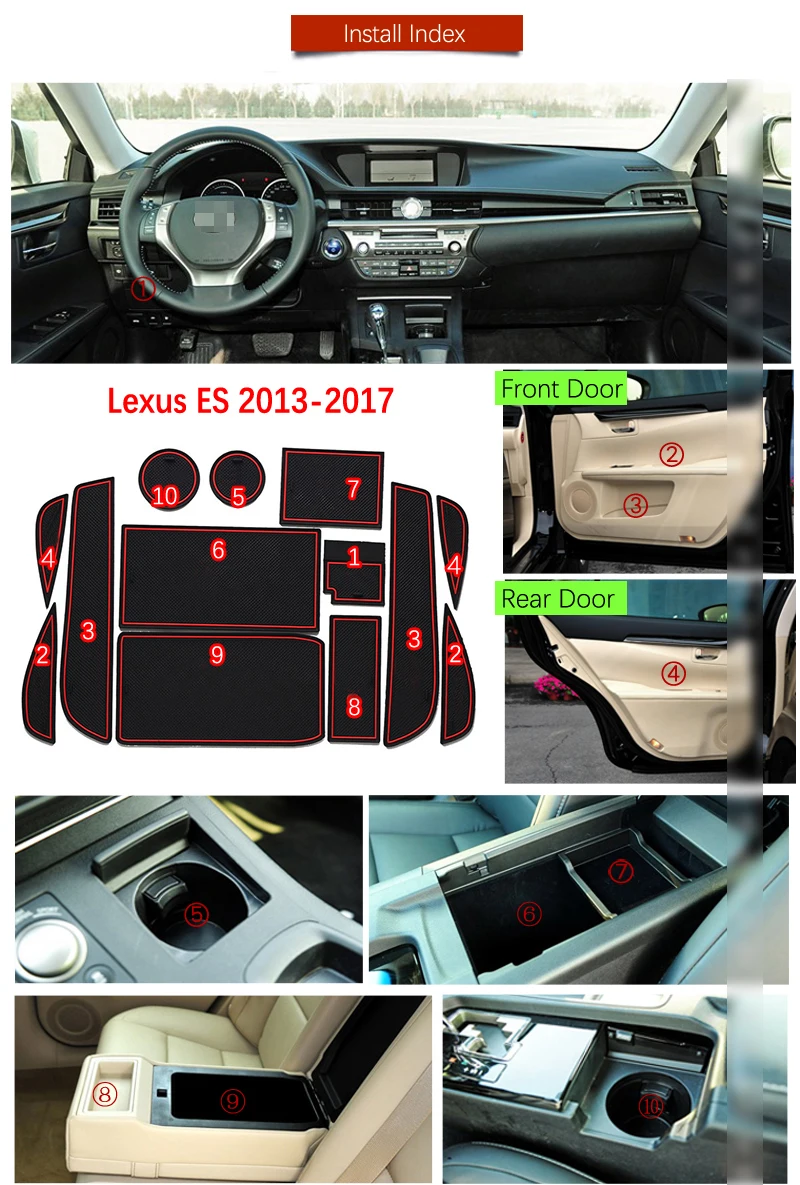 Противоскользящий коврик для Lexus ES ES250 ES300h ES350 2013- XV60 250 300h 350 ES аксессуары слот для ворот подставка