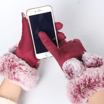 

Gloves women winter gloves guantes rekawiczki wool warmth cashmere screen gloves Mujer Touch Screen Riding Drove Gloves N1