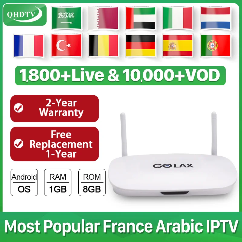 GOLAX-M3 IPTV Франция арабский Алжир Android коробка S905W 4K H.265 с 1 год QHDTV IPTV подписка ОАЭ Марокко французский IPTV коробка