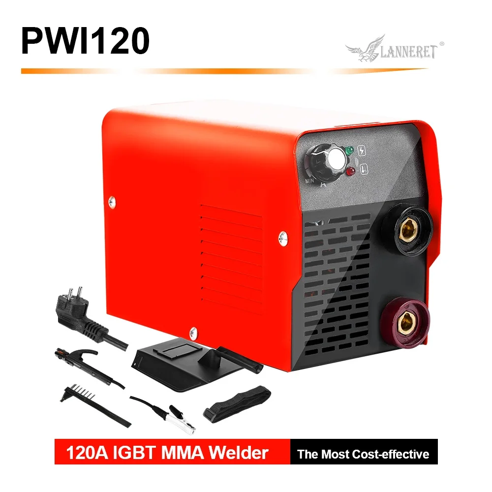LANNERET сварочный аппарат серии 5.2KVA DC инвертор дуговой электросварщик для сварочных работ для пайки работы Weldi - Цвет: LWI120 Red