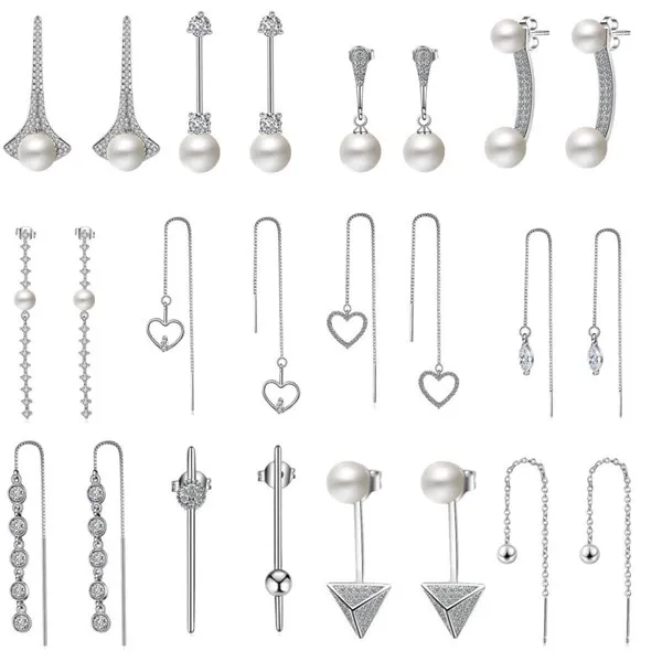 

New Like Heart Blossoming Stud Earrings Cubic Zircon Girl Brincos White Gold-Color Jewelry For Women Wedding Gift CEL2203