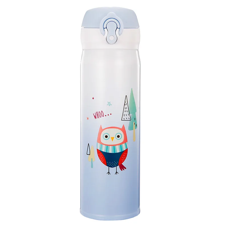 Вакуумная колба в форме Совы из мультфильма, термос, бутылки для воды 350/500 мл, 304 термос из нержавеющей стали, стакан, чашки, чайная кружка, Термокружка