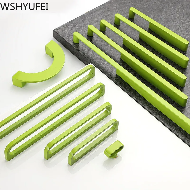

green Zinc alloy Door Handles Wardrobe Drawer Pulls Kitchen Cabinet Knobs European style Furniture hardware accessories