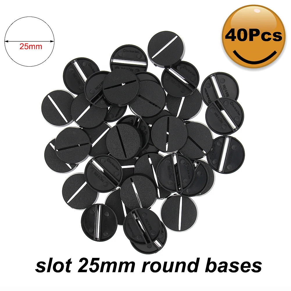 100 Bases De Plástico Redondas 25mm Y 50mm Para Miniaturas Y Juegos De Guerra - Evemodel