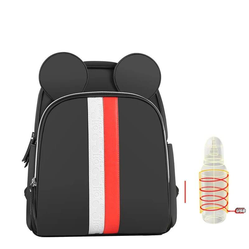 Disney Bottle Feeding Insulation Bags USB Oxford Cloth Diaper Storage Bag Backpack Fashion Waterproof Large Capacity Diaper Bags