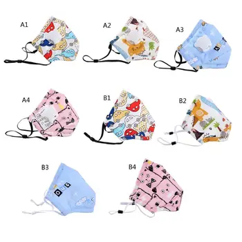 

1 Set Kid Mouth Mask+5Pcs Replaceable Filters Cartoon Mask PM2.5 Activated Carbon Dustproof Washable Face Mask for Child