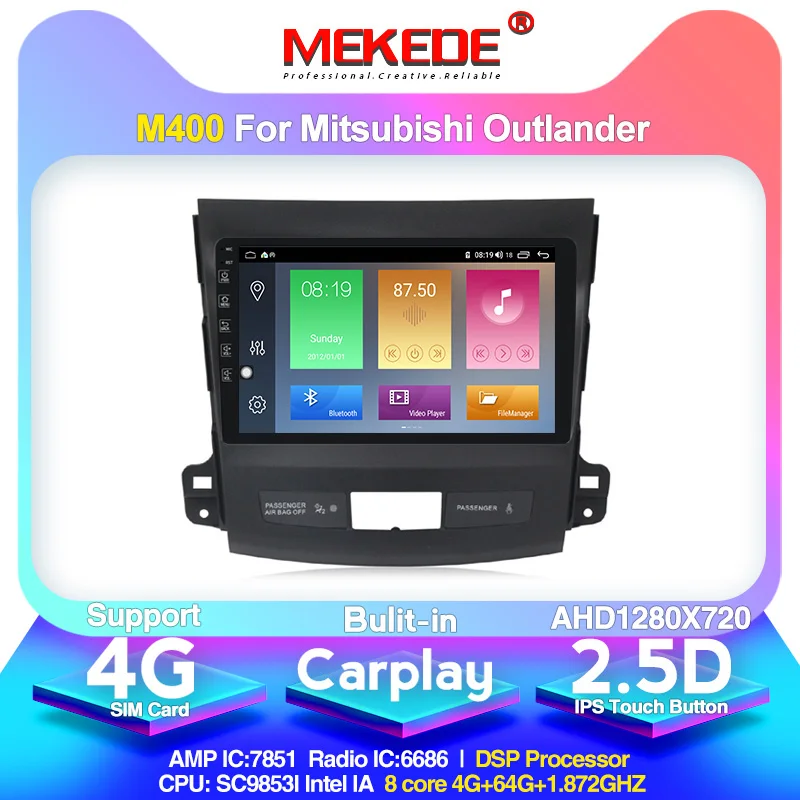 Мультимедийный плеер Mekede для Mitsubishi Outlander xl 2 встроенный Автомобильный
