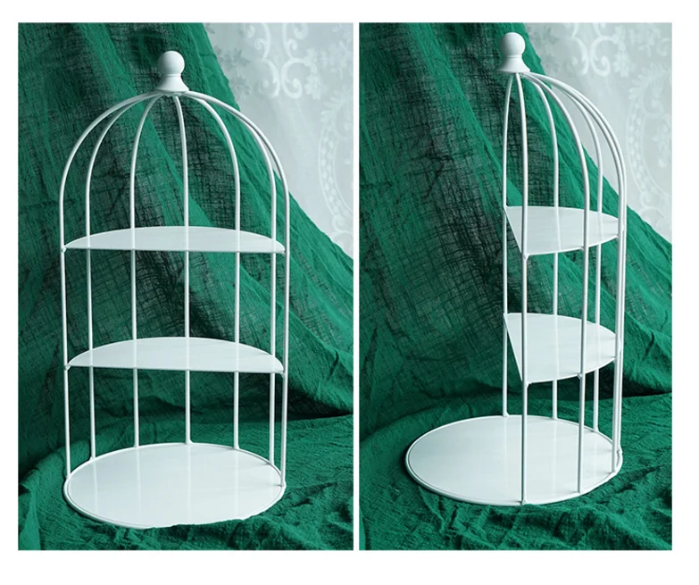 Direct dessert table creative ornaments bird cage cake rack wrought iron bird cage snack stand multi-layer cake display stand