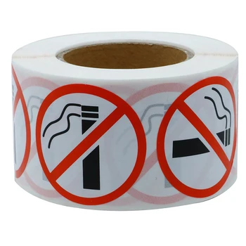 

100PCS "No Smoking"Round Logo Stickers Warning Adults/Kids Stickers Public Occasion Home Decoration Accessories Sticker