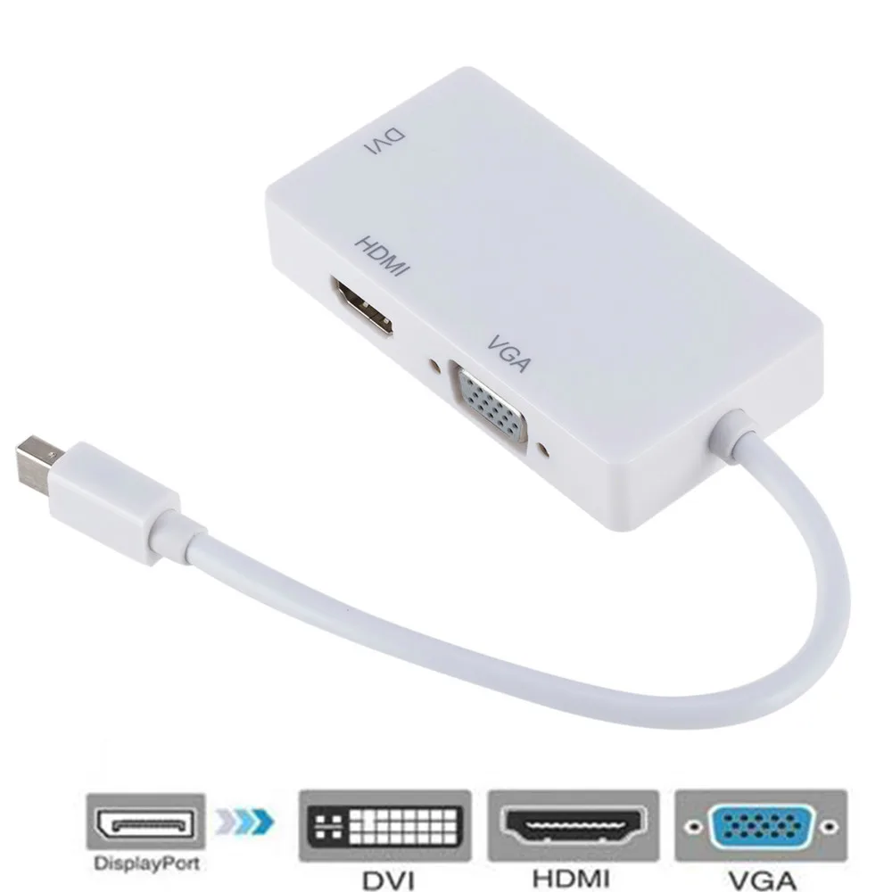 3 в 1 Mini Display port DP Male To DVI HDMI VGA Аудио Женский адаптер Port кабель конвертер для