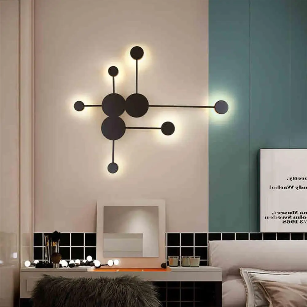 

Nordic modern minimalist designer living room background wall decoration wall lamp creative simple personality bedroom