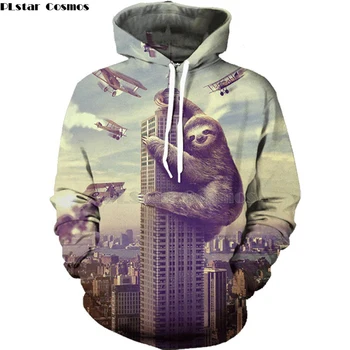

2020 Unisex Hoodies Brand 3D Print Sloth casual On the Building Casual Hoodie Sweetshirt Men/Women Casual Tracksuits New Style