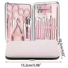 18 шт./компл. практичный Портативный розовое золото машинки для стрижки ногтей, Набор ногтей Красота ножницы маникюрные инструменты