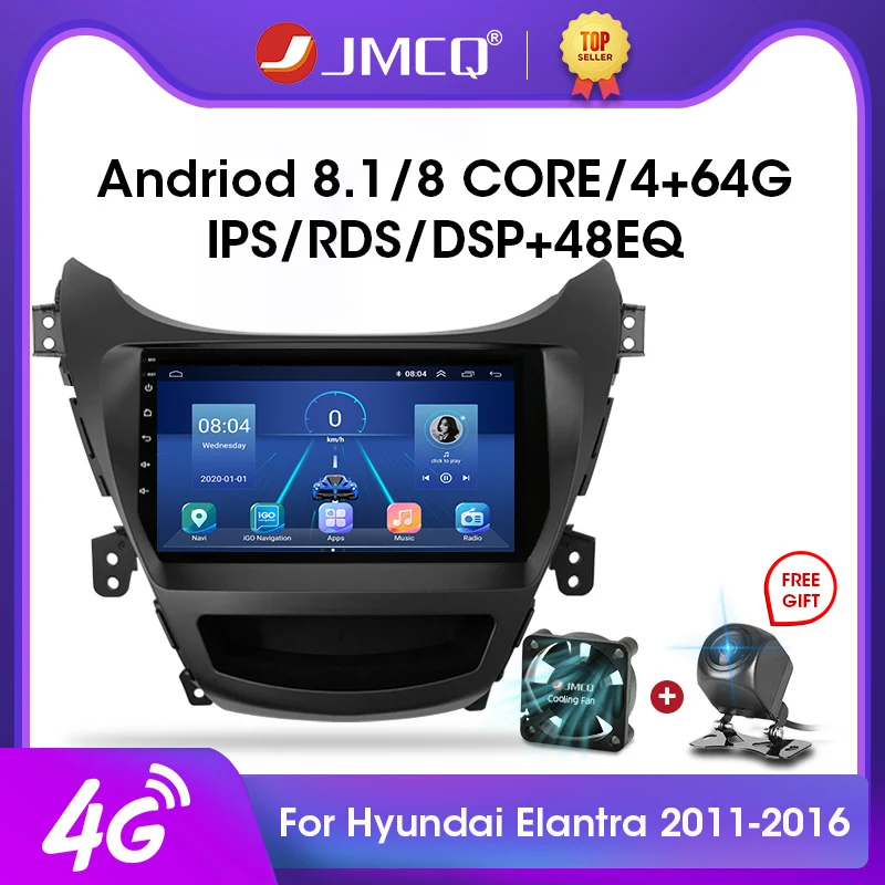 

JMCQ 2DIN 9" Android 9.0 2G+32G Car Radio Multimedia Video Player For HYUNDAI ELANTRA Avante 2011-2016 Navigation GPS Head Unit