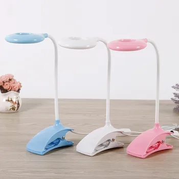 

Clip On Led Desk lamp Bendable Table Lamp Bed Reading Book Night Light LED Desk lamp Table Eye Protection EU/US Charger