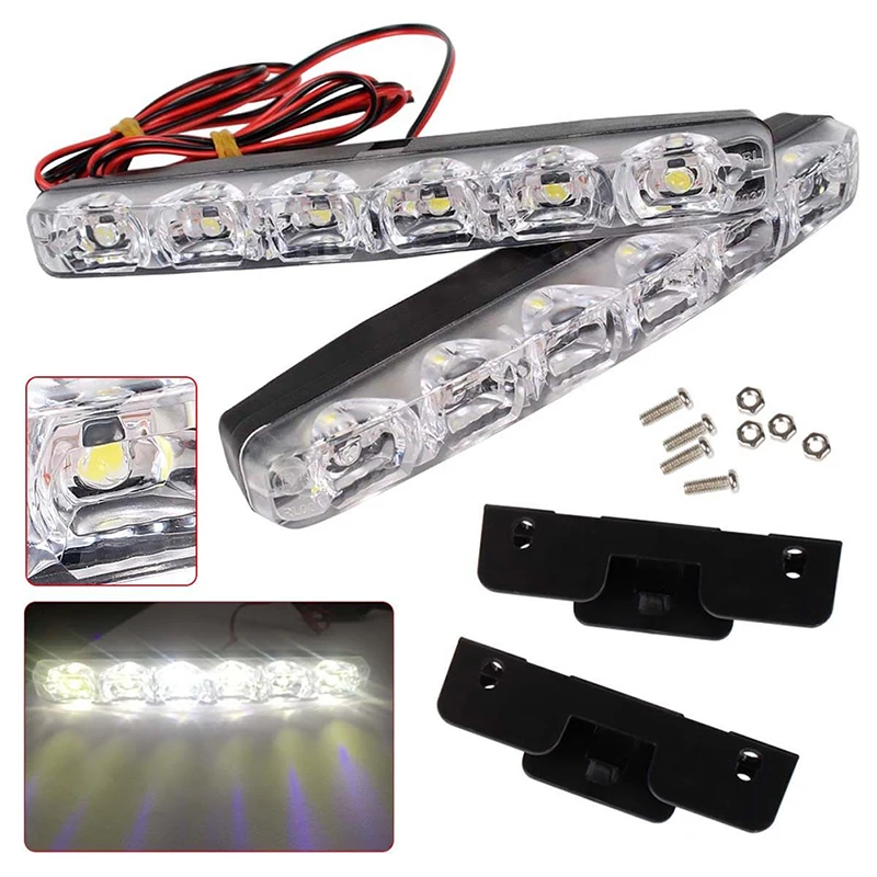 2Pcs/lot Car Daytime Running Lights 6 LEDs Lamp Auto Fog Light Super Bright Waterproof DC 12V | Автомобили и мотоциклы
