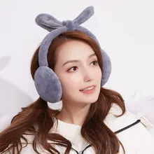 Теплые зимние Светоотражающие ушные теплые плюшевые женские ушные вкладыши повязка на голову круглые унисекс наушники однотонные наушники с кроличьими ушками Oct