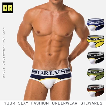 

2pcs/lot OR Cotton Gay Men Underwear Sexy Cuecas Ropa Interior Slip Hombre bikini 3Color Free Shipping M-2XL