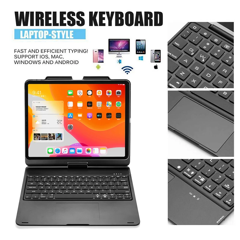 Bluetooth 5.1 Keyboard Case for iPad pro 12.9 2020