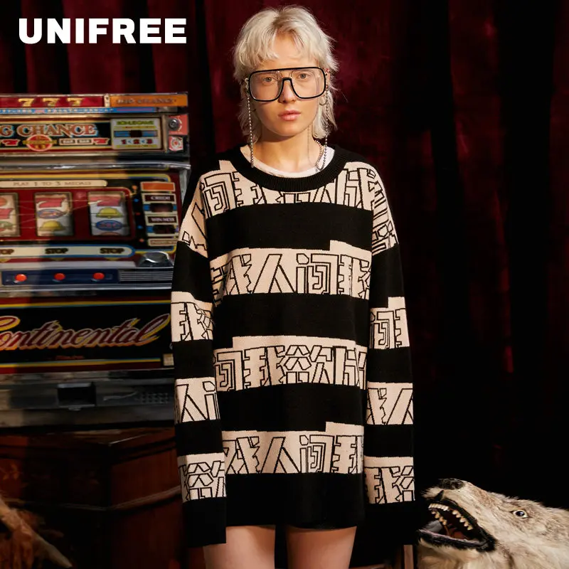 UNIFREE/2019 г. Осенняя Новая модная женская Уличная свитер в стиле хип-хопа U193K339RR |