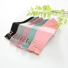 New Style Spring Autumn Baby Kids Girls Cotton Double Bowknot Leggings Cute Comfortable Solid Color High Quality Leggings