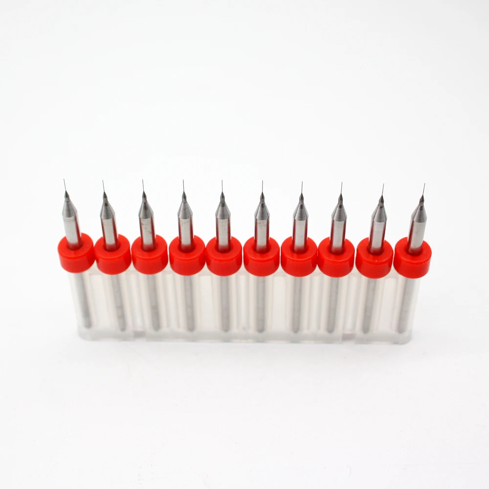 10 pcs/pack PCB drilling bits mini drills hard alloy milling cutter 0.2-4.5mm shank 3.175mm | Инструменты