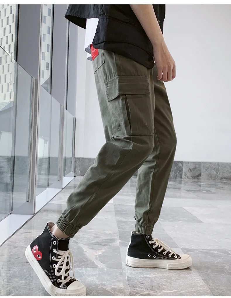 Стиль комбинезон мужской корейский стиль Slim Fit подростковый тонкие шаровары Модные мужские повседневные брюки мужские брюки от имени