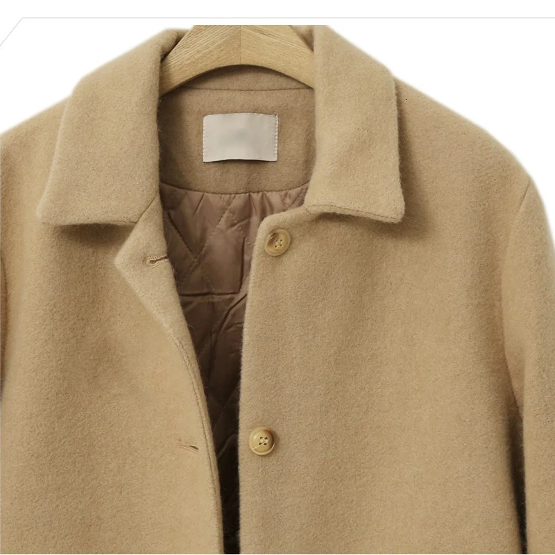 Manteau femme Европейская Новинка Осень Зима Женское негабаритное стеганое шерстяное теплое пальто простая Верхняя одежда casaco feminino