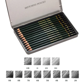 

12pcs Professional Sketch Charcoal Pencils Drawing Pencils Set for School Standard Pencil Art Supplies Body Material Packaging