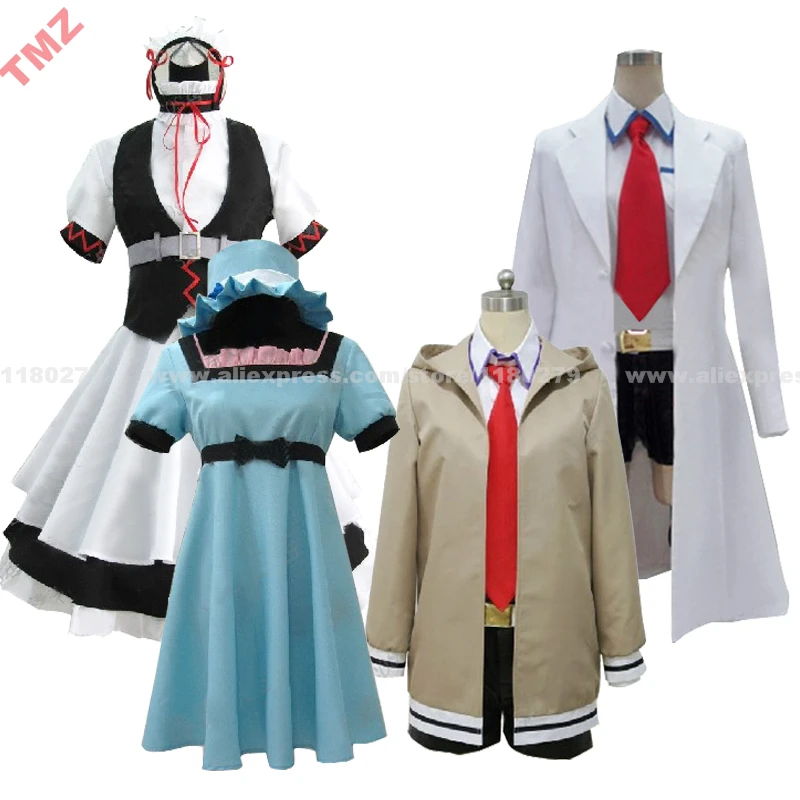 

Steins Gate Makise Kurisu Shiina Mayuri Group of Characters Anime Cosplay Costume,Customized Accepted