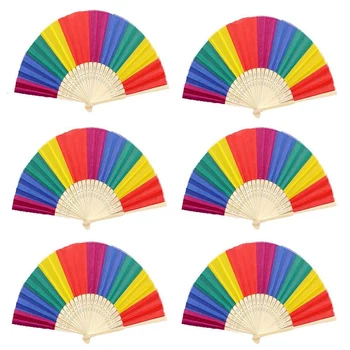 

Rainbow Fan Hand Folding Fan Dance for Gay Party Decoration Wedding Decoration Gifts Crafts Decoration