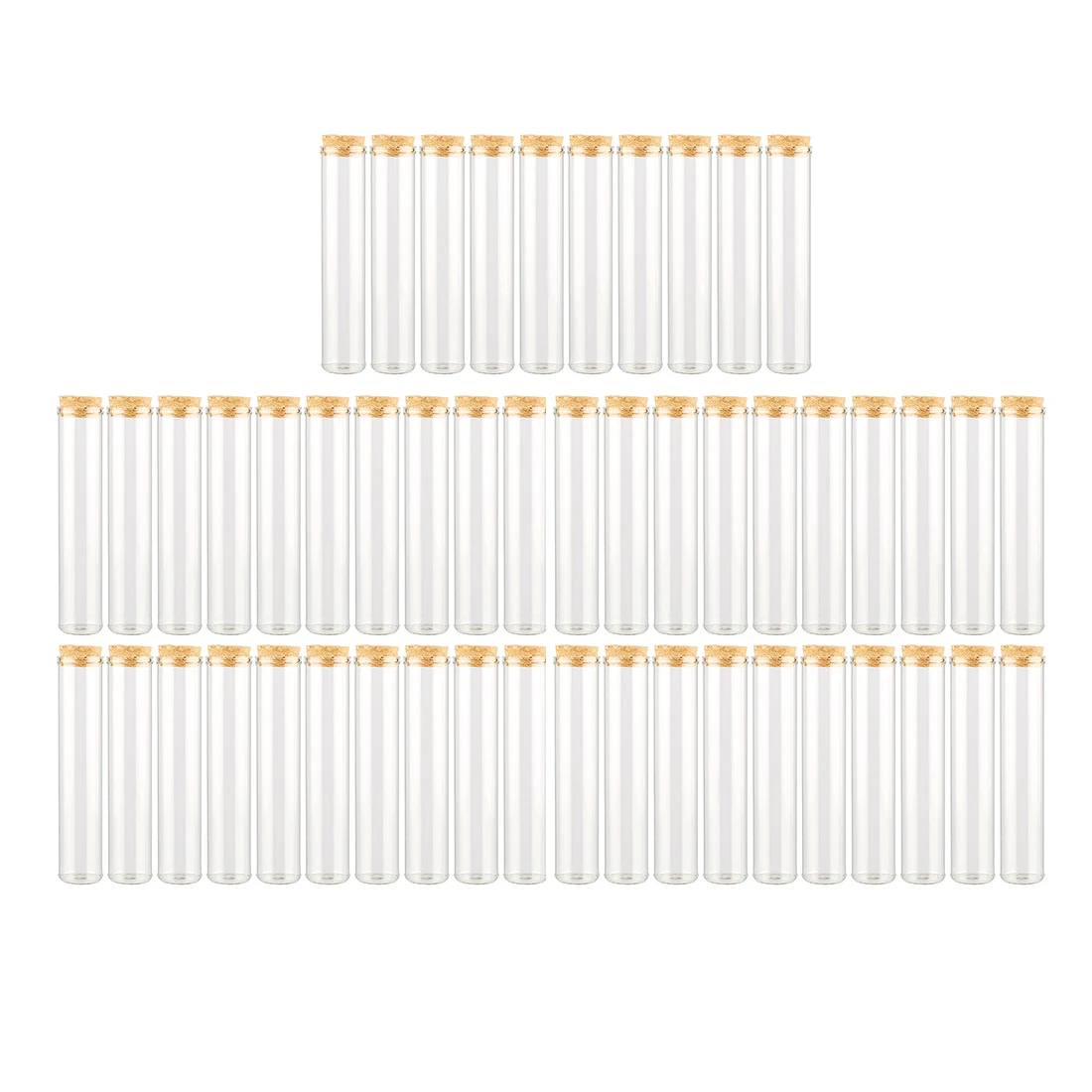 

50Pcs/set 25 x 80mm 30ml Glass Bottle Empty Sample Jars Test Tube with Stopper Drop Shipping - Transparent