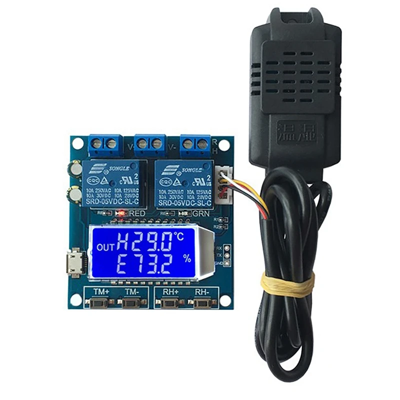 XH M452 High Precision DC 12V 10A Digital LED Dual Output Temperature and Humidity Controller