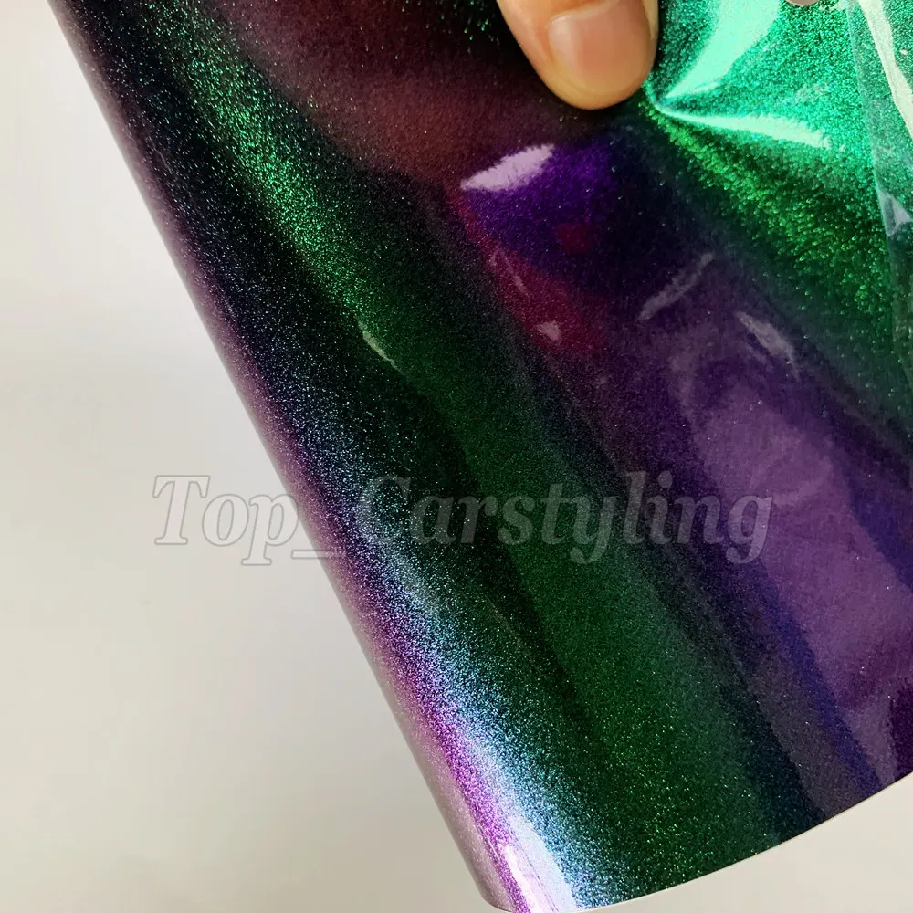 Green to Purple gloss chameleon vinyl car wrap film  (1)
