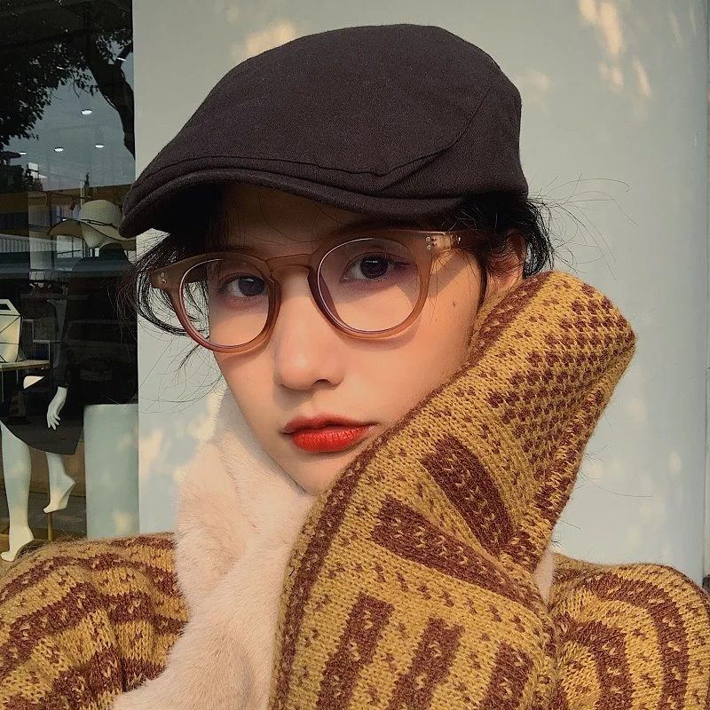 

Autumn And Winter England Retro Forward Hat Fashion Korean-style Versatile Fashion Black Beret Women's INS Online Celebrity Brim