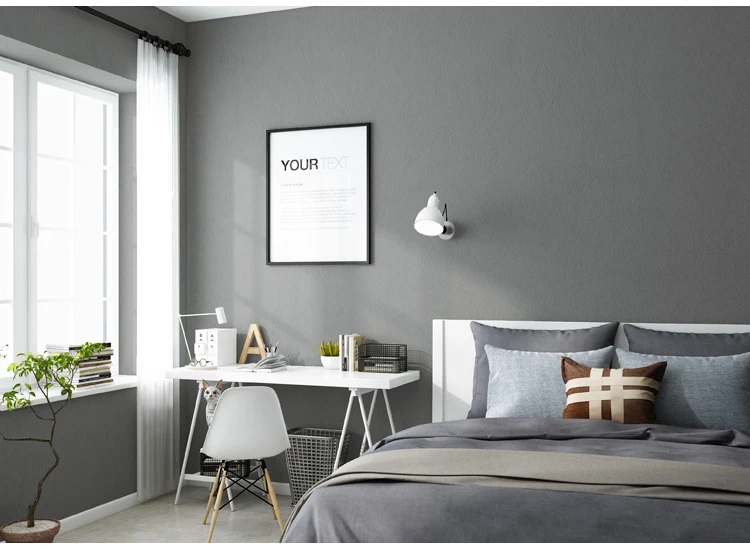 Светильник из цемента золы Серый серия обои темно-серый современный минималистичный скандинавский Чистый Пигмент цвет обои для гостиной Расширенный